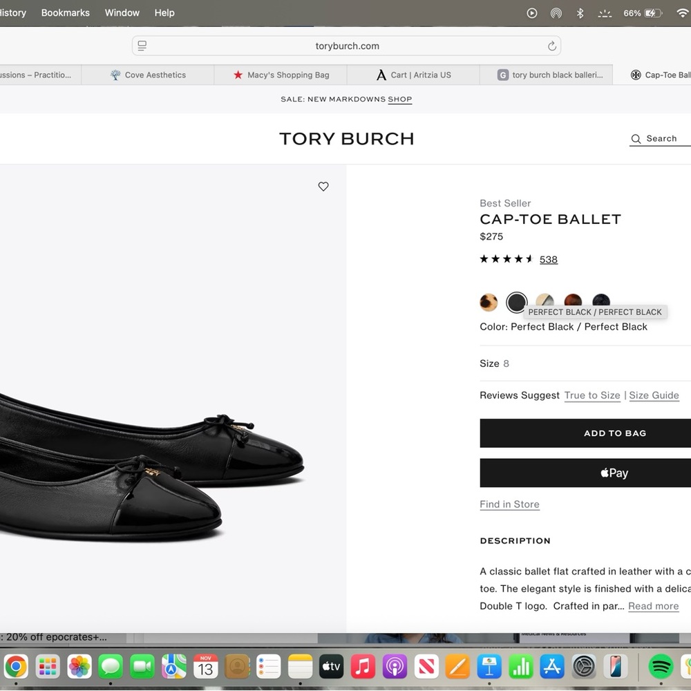Tory Burch Black Patent Leather Flats - Picture 4 of 4
